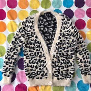 fuzzy leopard print cardigan